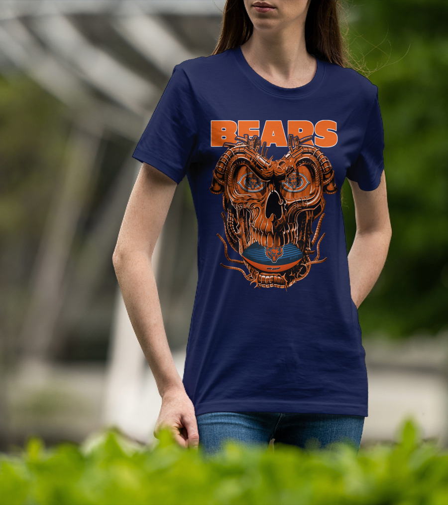 BEARS Dragonskull Football CHICAGO T-Shirt