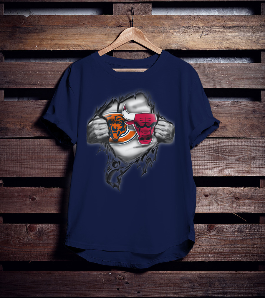 Chicago Bears 60 Bulls Logo Crossover T-Shirt