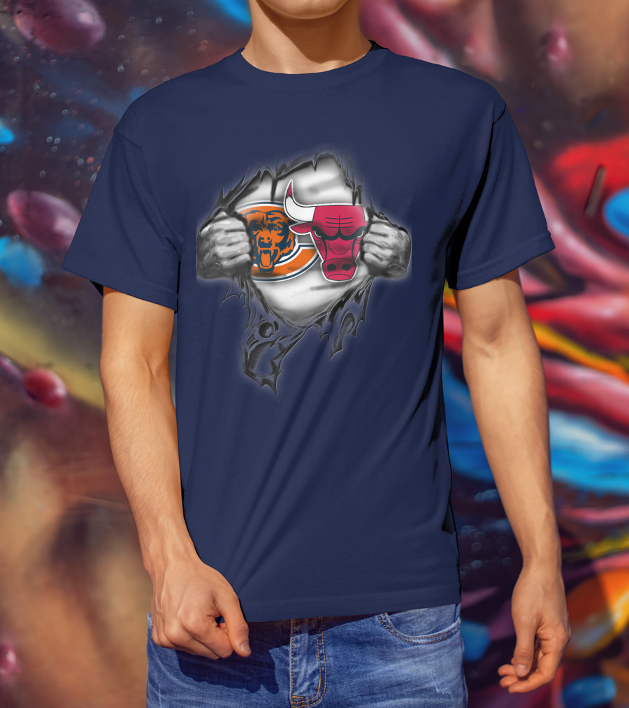 Chicago Bears 60 Bulls Logo Crossover T-Shirt