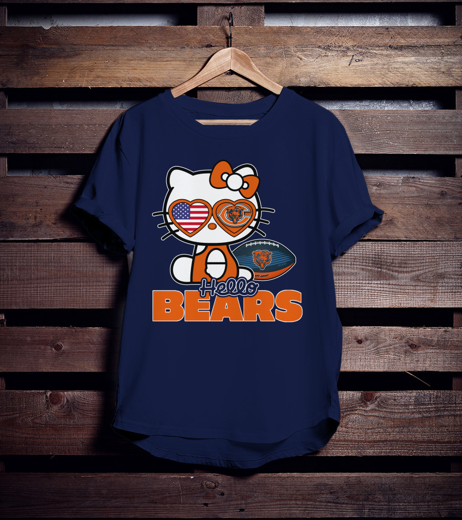 Hello Bears Hellokitty Chicago Bears Football T-Shirt