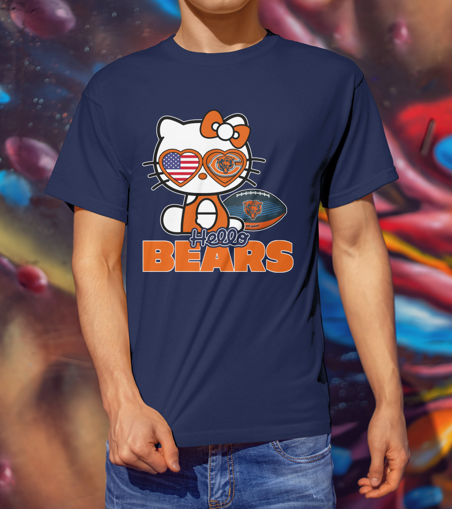 Hello Bears Hellokitty Chicago Bears Football T-Shirt