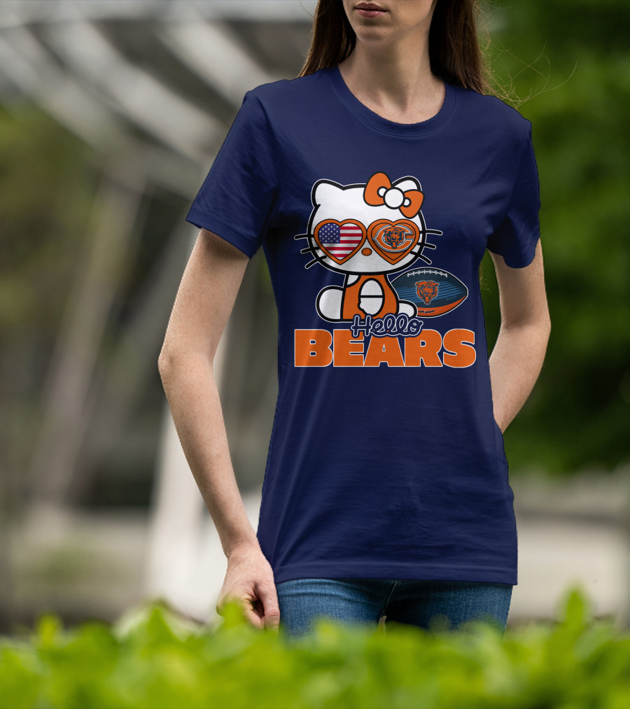Hello Bears Hellokitty Chicago Bears Football T-Shirt