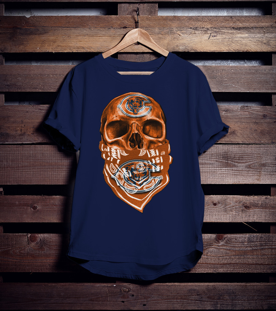 Skull Chicago Bears Bandana T-Shirt