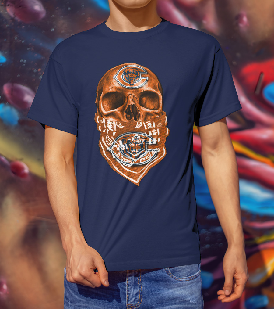 Skull Chicago Bears Bandana T-Shirt