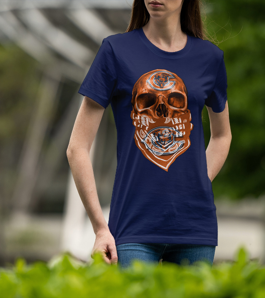 Skull Chicago Bears Bandana T-Shirt