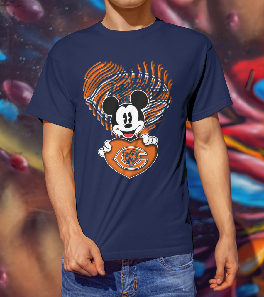 Mick Chicago Bears Heart Logo Fan T-Shirt