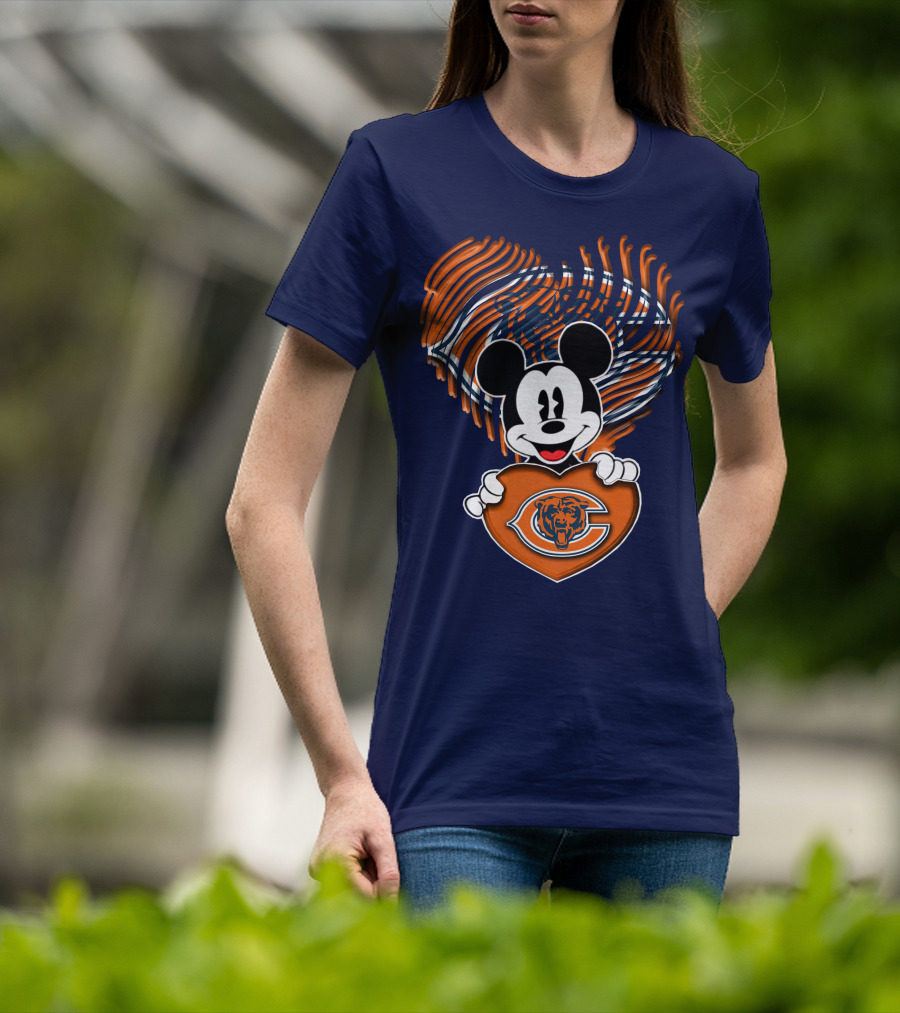 Mick Chicago Bears Heart Logo Fan T-Shirt