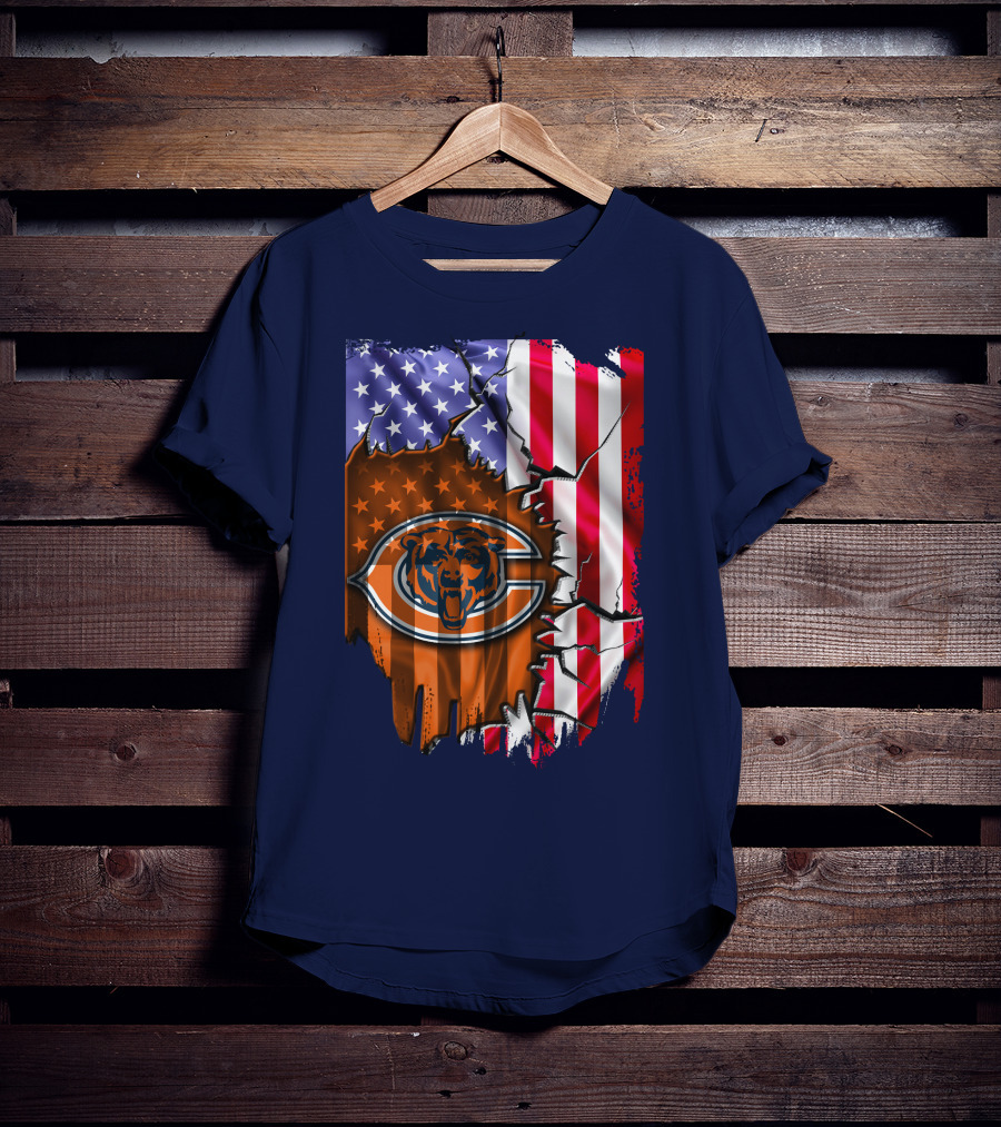 American Flag Chicago Bears Logo Stars Stripes T-Shirt