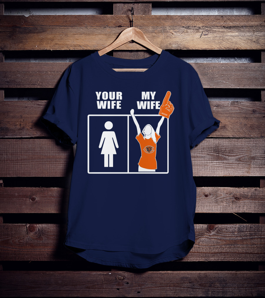 Your Wife My Wife Chicago Bears Fan Foam Finger T-Shirt