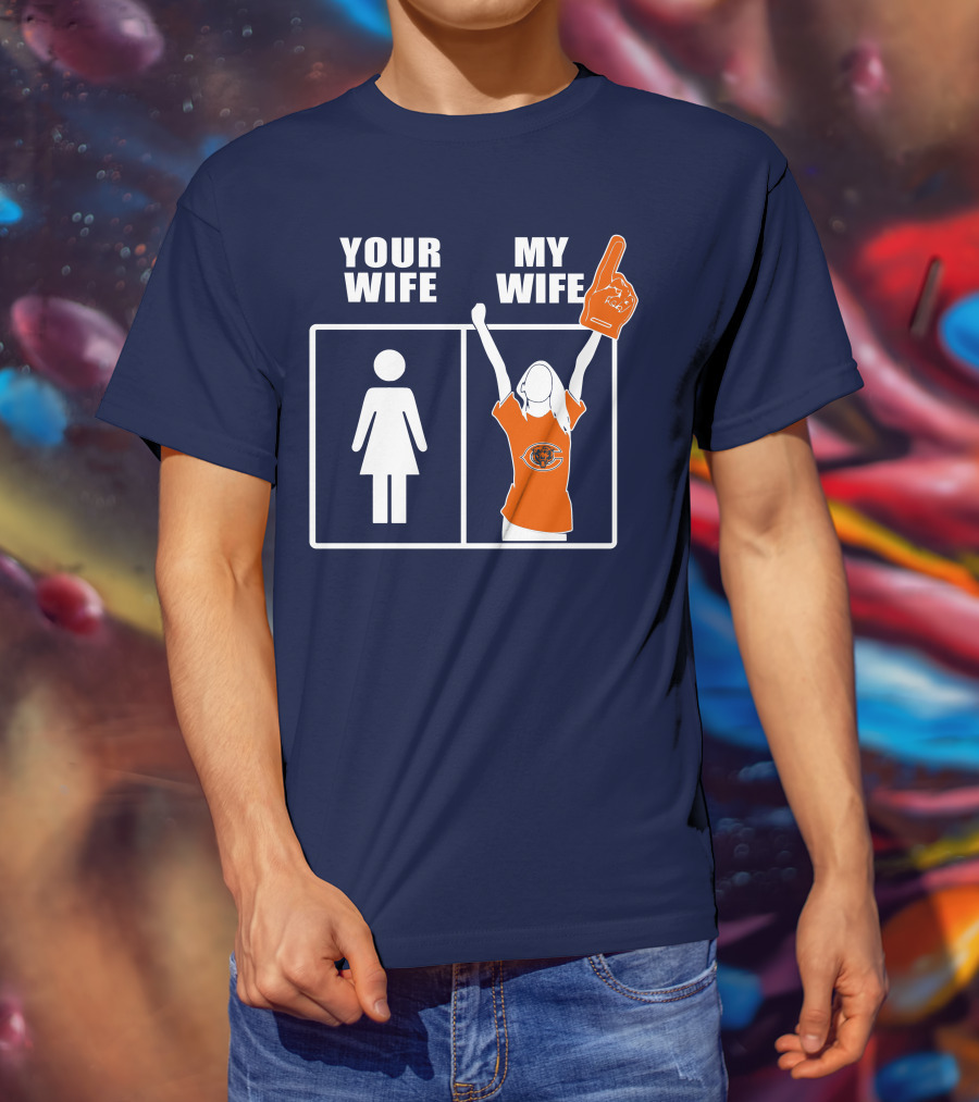 Your Wife My Wife Chicago Bears Fan Foam Finger T-Shirt