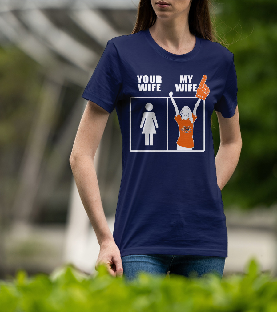Your Wife My Wife Chicago Bears Fan Foam Finger T-Shirt