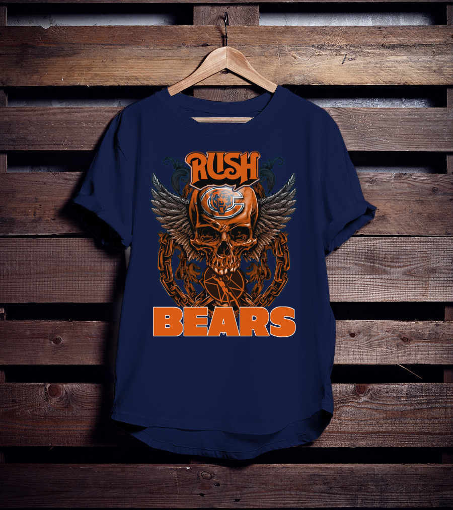 Rush Chicago Bears Skull Wings Chain T-Shirt