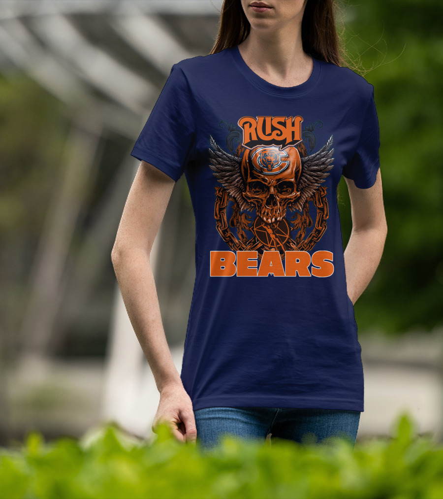 Rush Chicago Bears Skull Wings Chain T-Shirt
