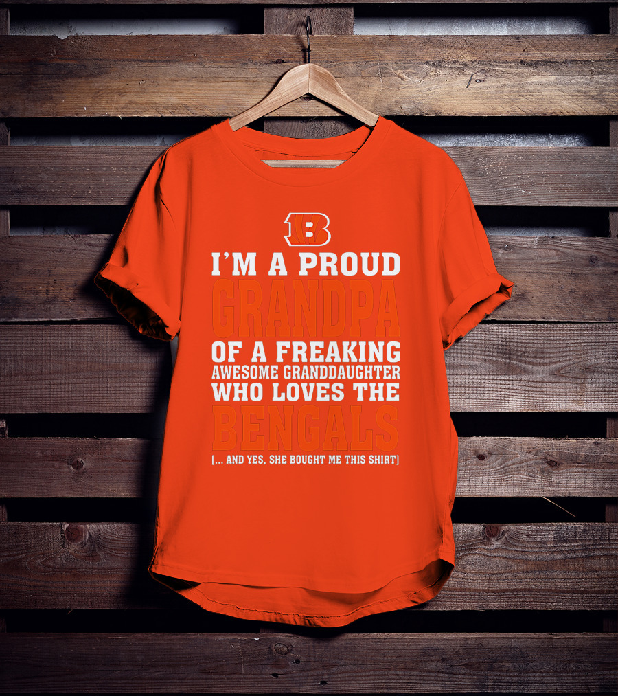 Cincinnati Bengals Proud Grandpa Of Awesome Granddaughter T-Shirt