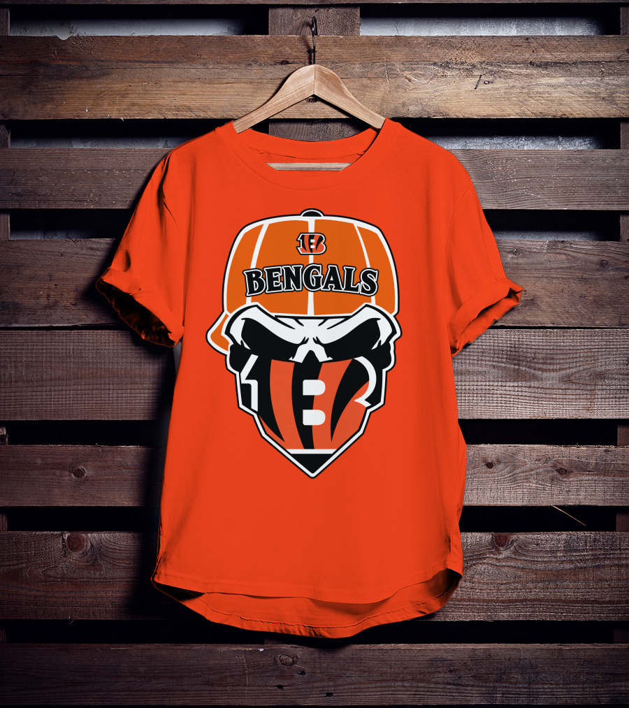Cincinnati Bengals 37 Nfl Skull Cap T-Shirt