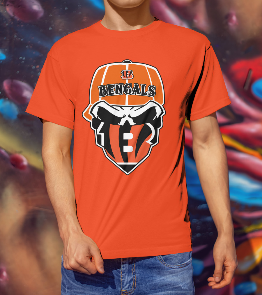 Cincinnati Bengals 37 Nfl Skull Cap T-Shirt