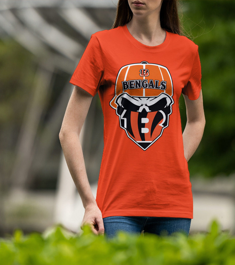 Cincinnati Bengals 37 Nfl Skull Cap T-Shirt