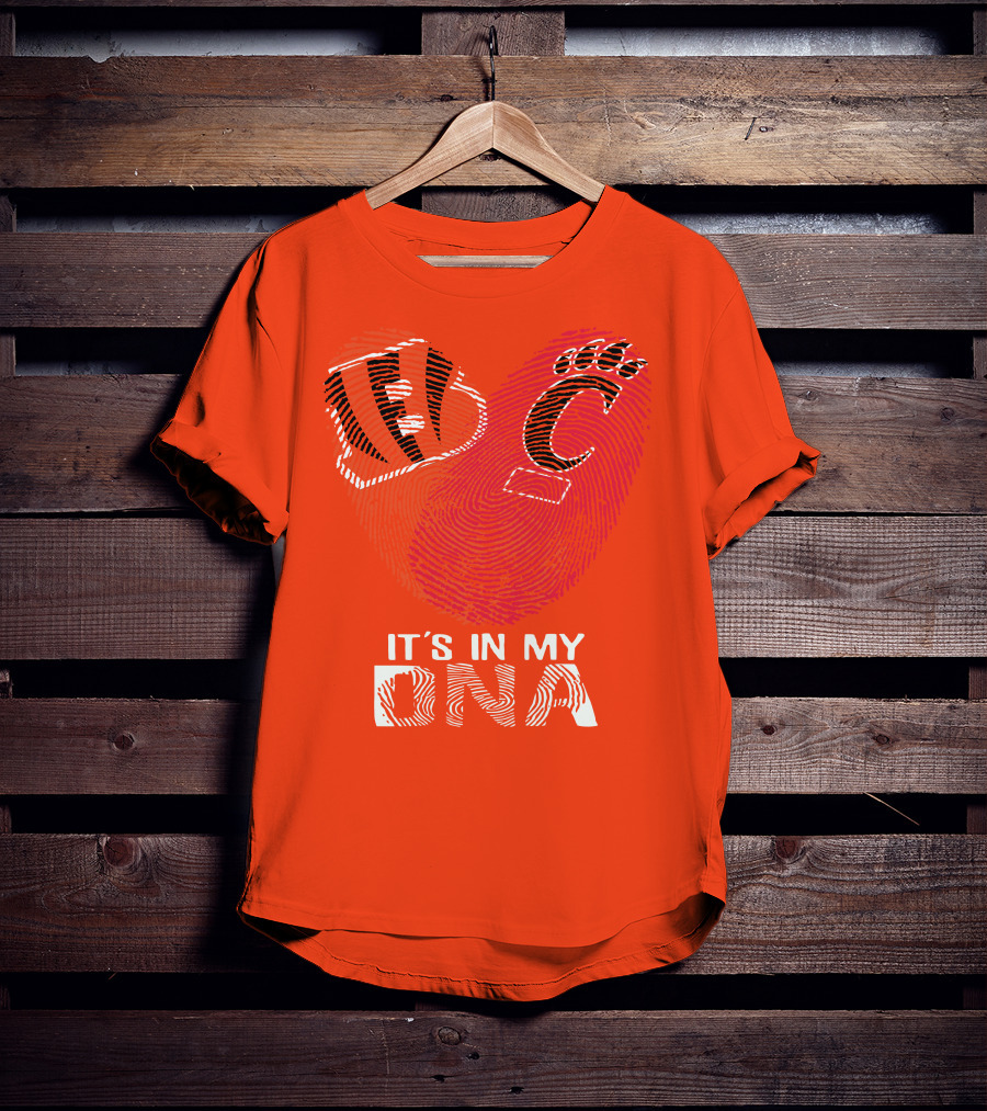 Cincinnati Bengals It's In My Dna Football Fan Heart T-Shirt