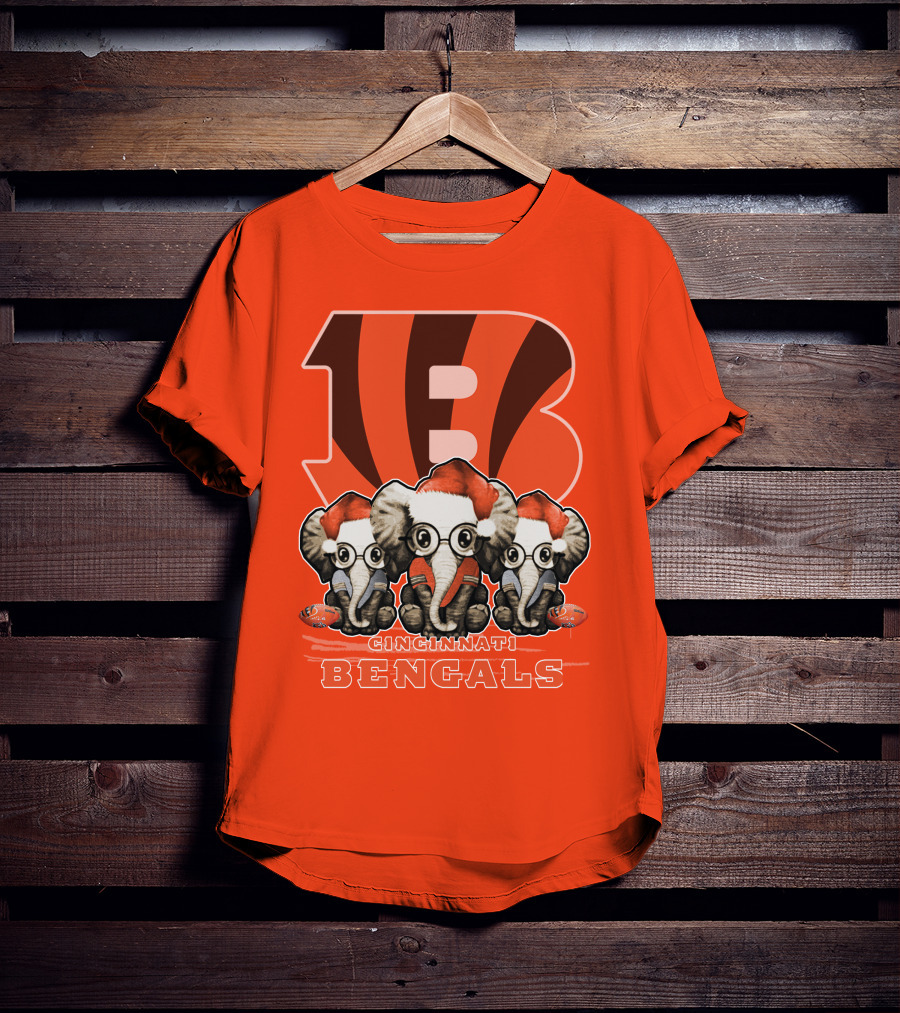 Cincinnati Bengals Xmas Elephants T-Shirt