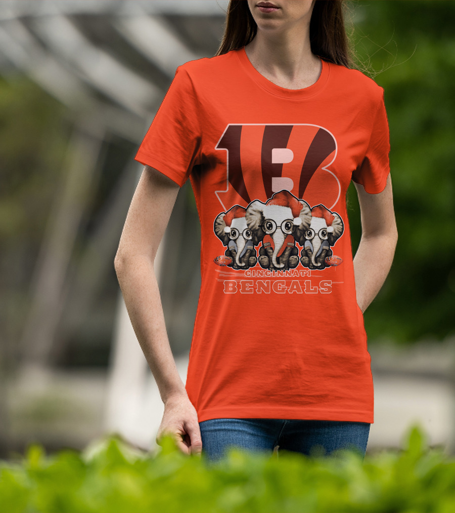 Cincinnati Bengals Xmas Elephants T-Shirt