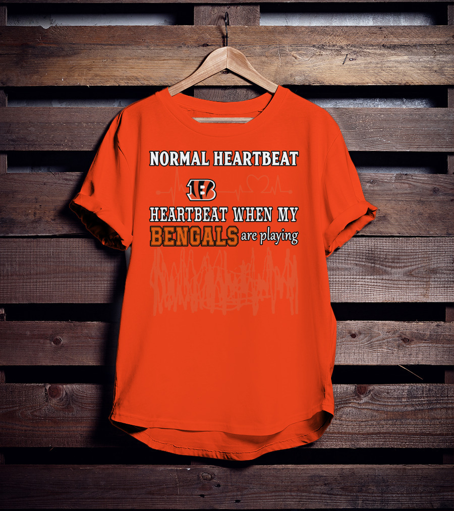 Normal Heartbeat Heartbeat When My Bengals Are Playing T-Shirt