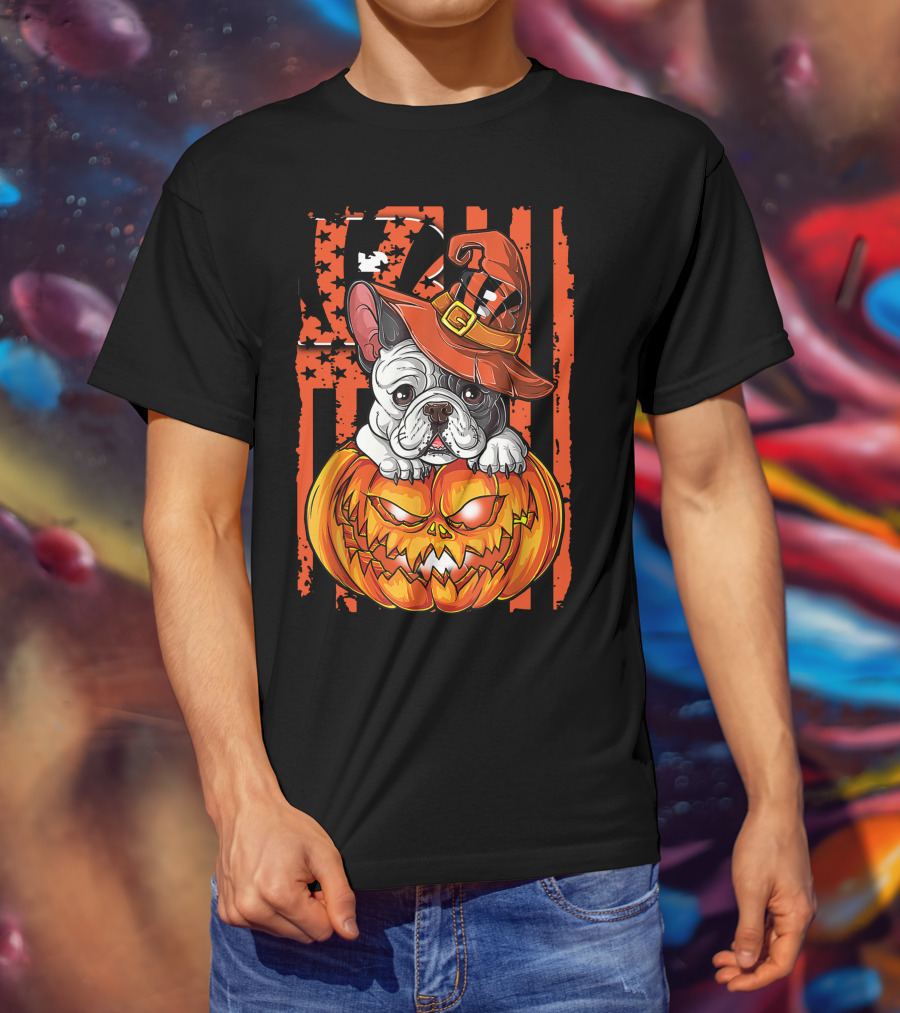 Cincinnati Bengals Bulldog Halloween Pumpkin T-Shirt