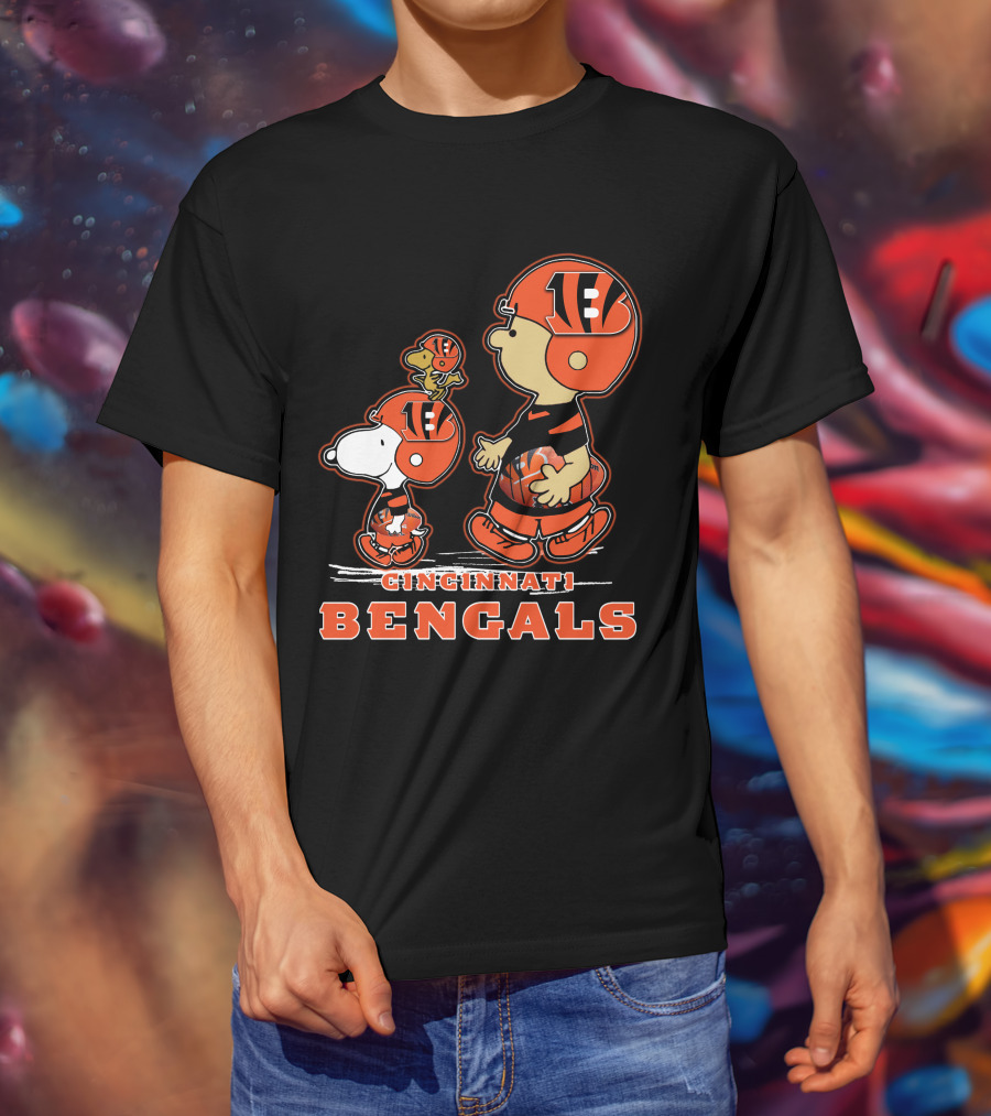 Cincinnati Bengals Peanuts Football Characters T-Shirt