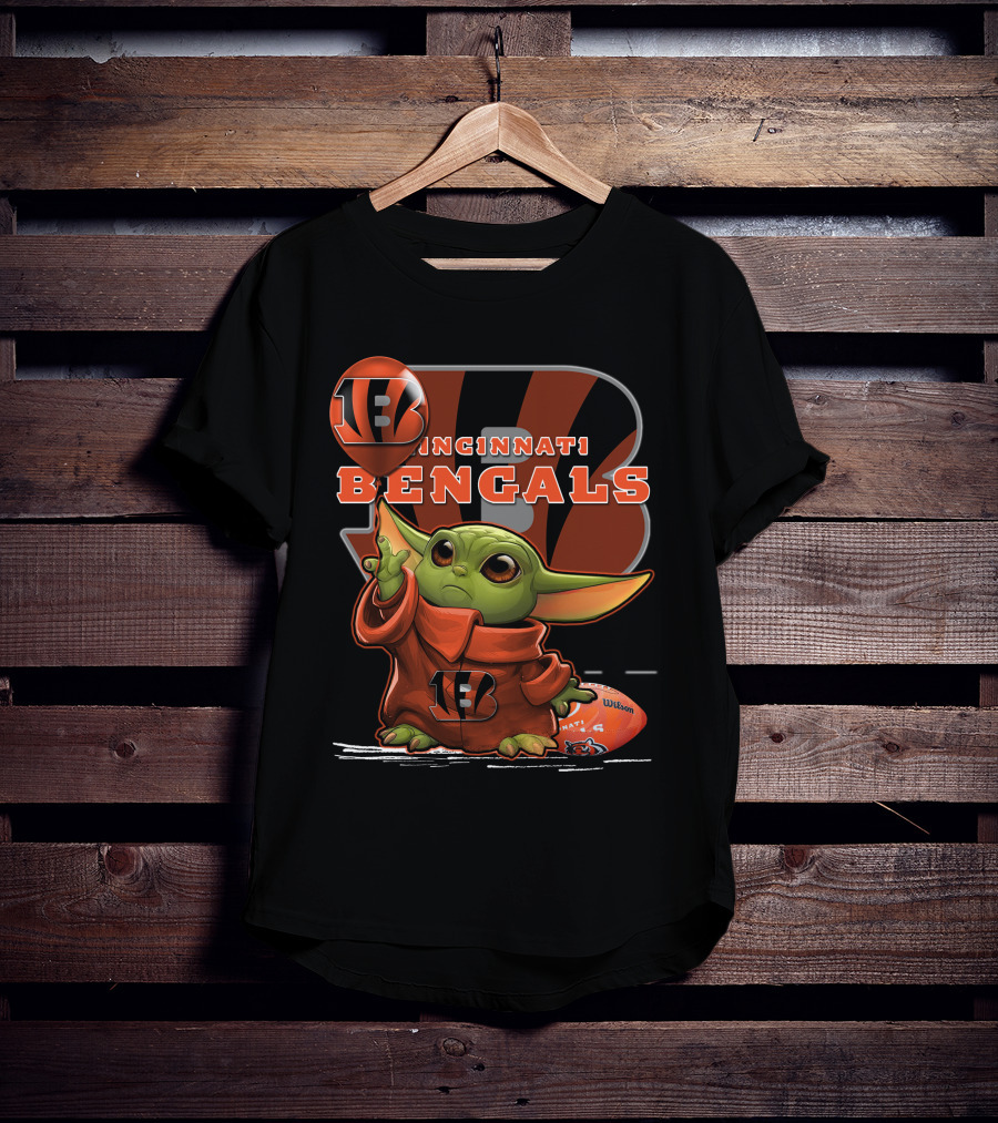 Yoda Cincinnati Bengals Wilson Football T-Shirt