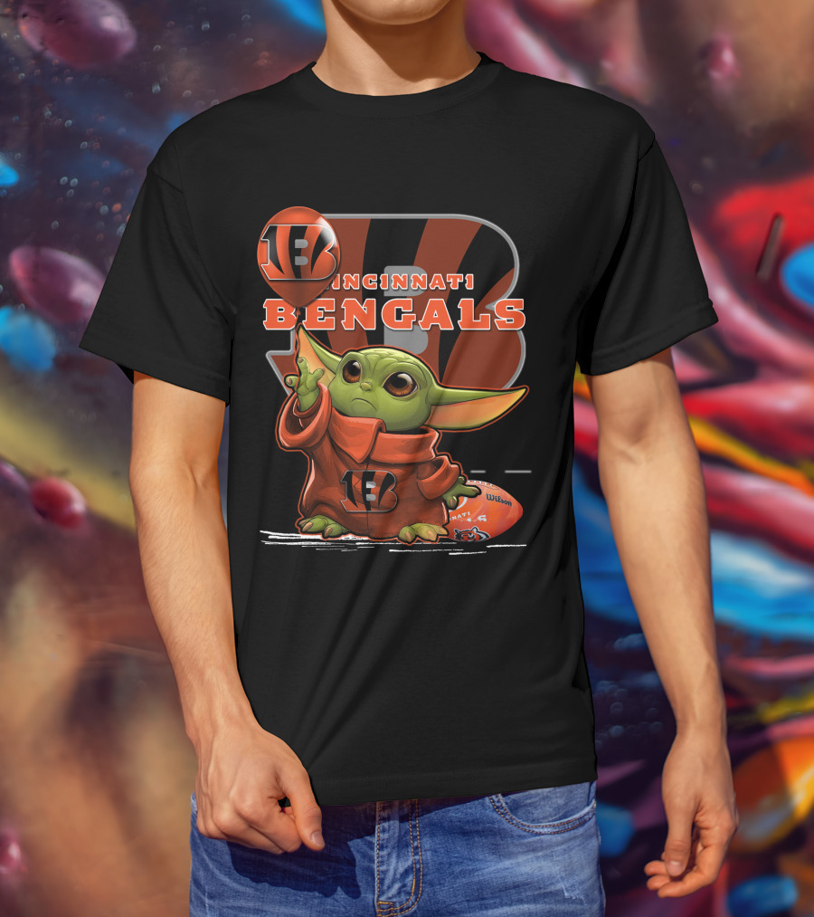 Yoda Cincinnati Bengals Wilson Football T-Shirt