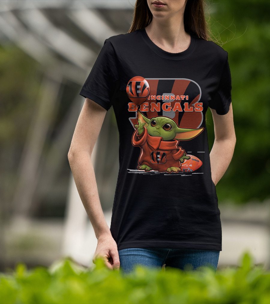 Yoda Cincinnati Bengals Wilson Football T-Shirt