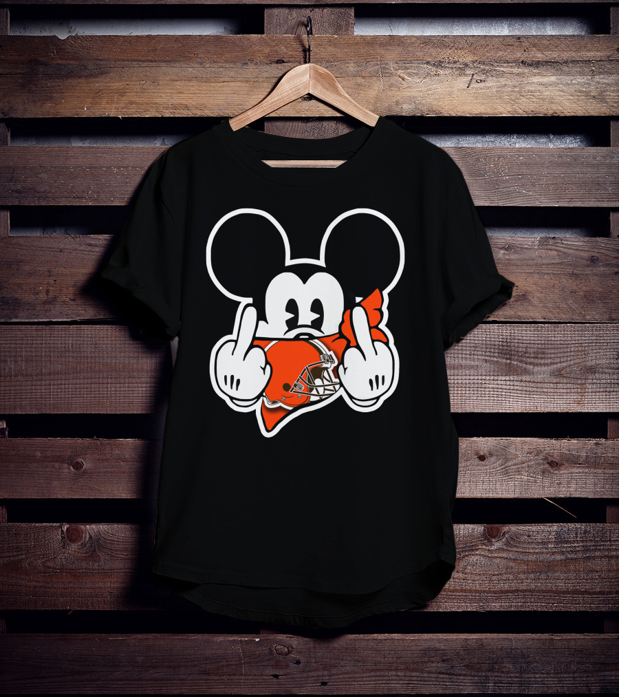 Cleveland Browns Mickey Ears Gesture T-Shirt
