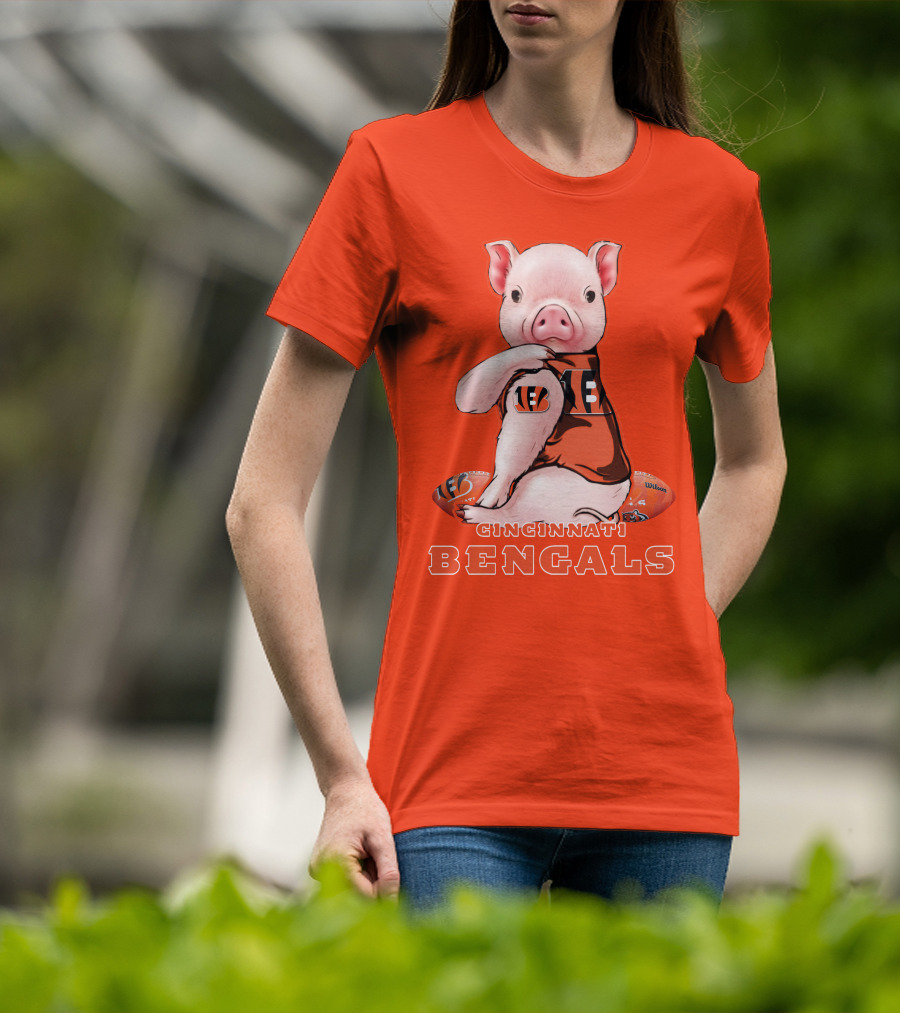 Cincinnati Bengals Pig With Football T-Shirt