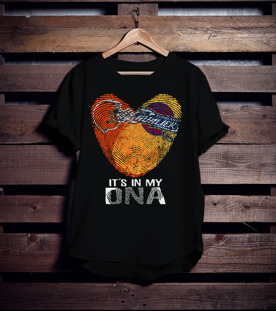 Cleveland Browns It's In My Dna Fingerprint Heart Helmet T-Shirt
