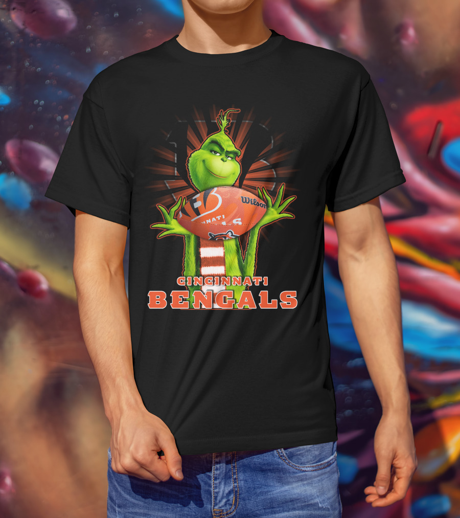 Cincinnati Bengals Grinch Football T-Shirt