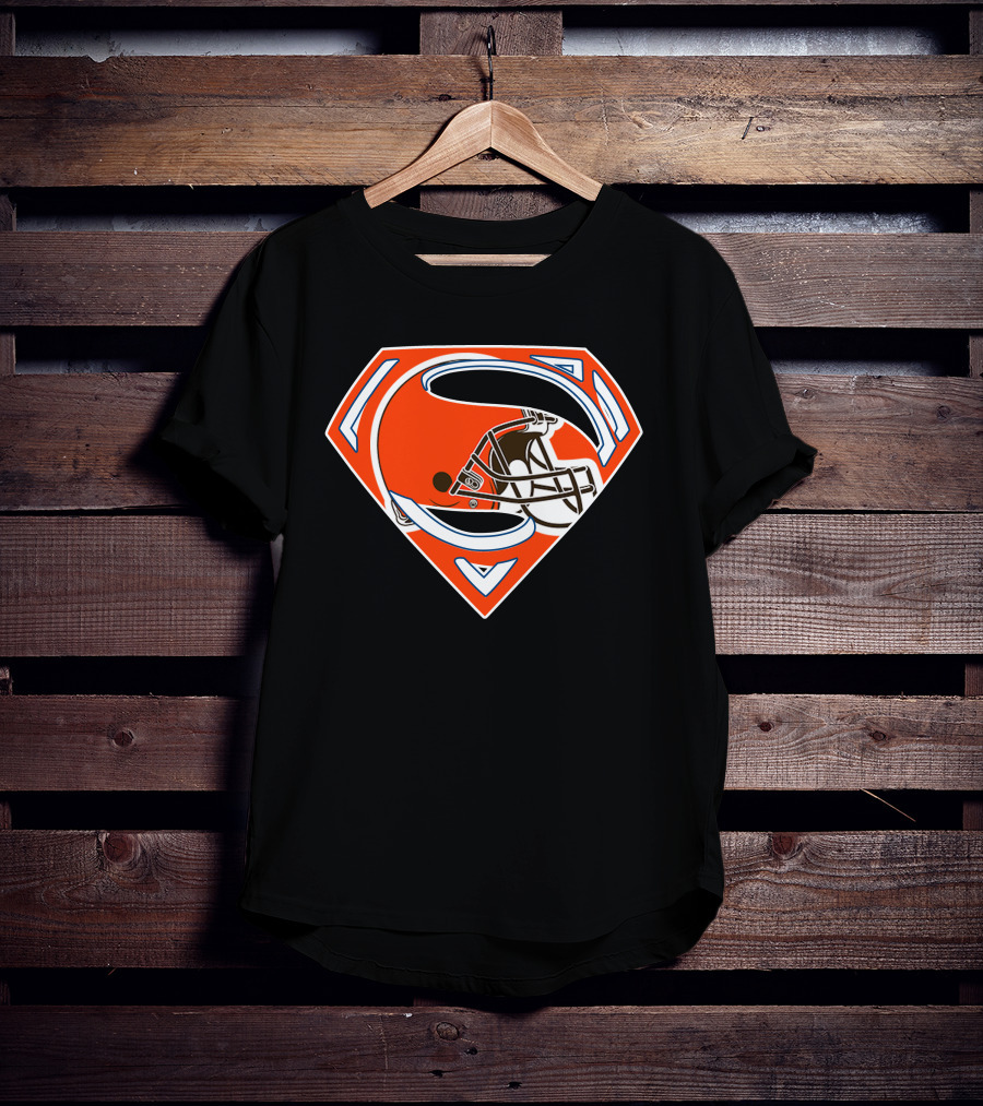 Cleveland Browns Helmet Superman Logo 72 T-Shirt