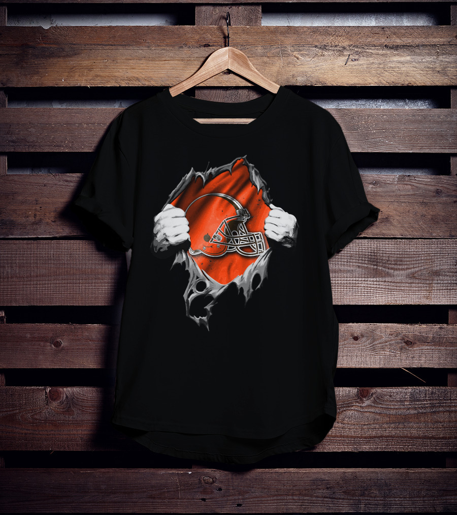 Torn Cleveland Browns Football Helmet Revealed T-Shirt