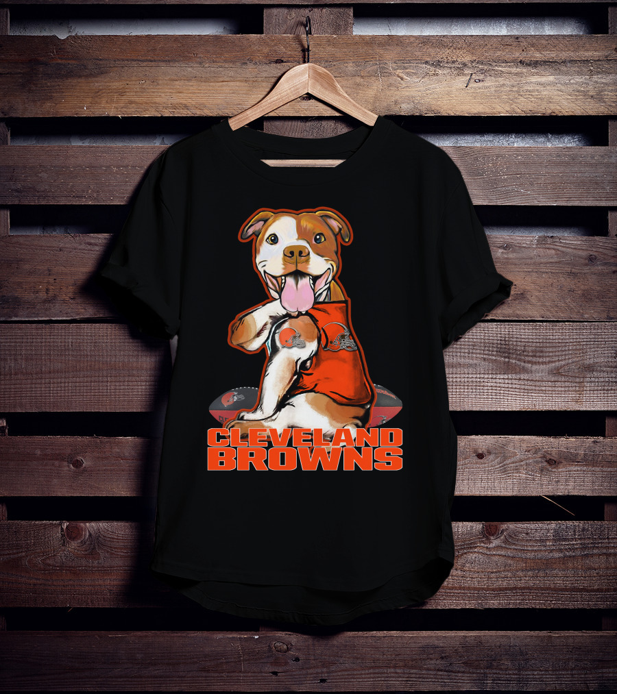 Cleveland Browns Pitbull Football Fan T-Shirt
