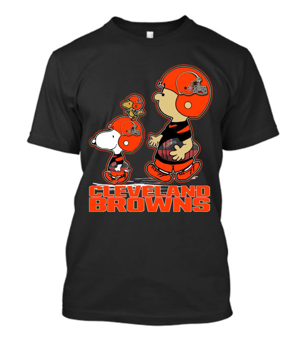 Snpfootball CLEVELAND BROWNS Peanuts Characters Football Helmets T-Shirt