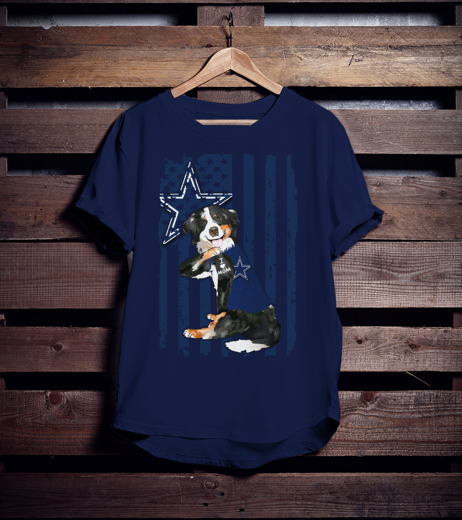 Border Collie I Mom Dallas Cowboys Star T-Shirt