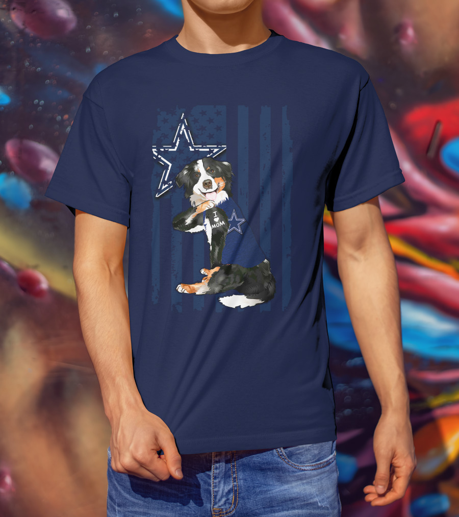 Border Collie I Mom Dallas Cowboys Star T-Shirt