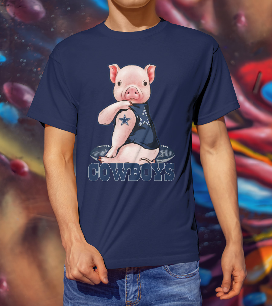 Pig COWBOYS Football Star T-Shirt