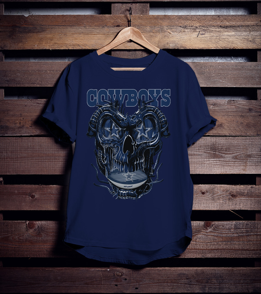 COWBOYS Dragonskull Dallas Football Helmet T-Shirt