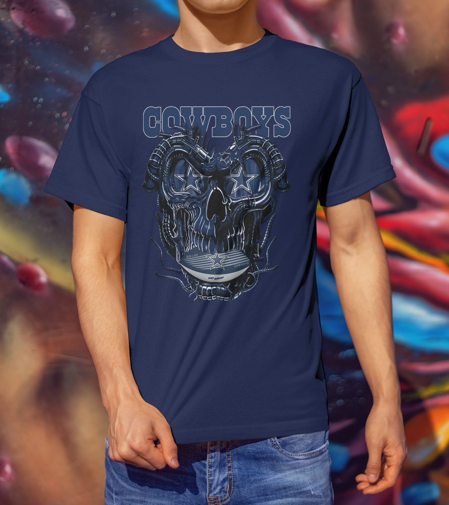COWBOYS Dragonskull Dallas Football Helmet T-Shirt