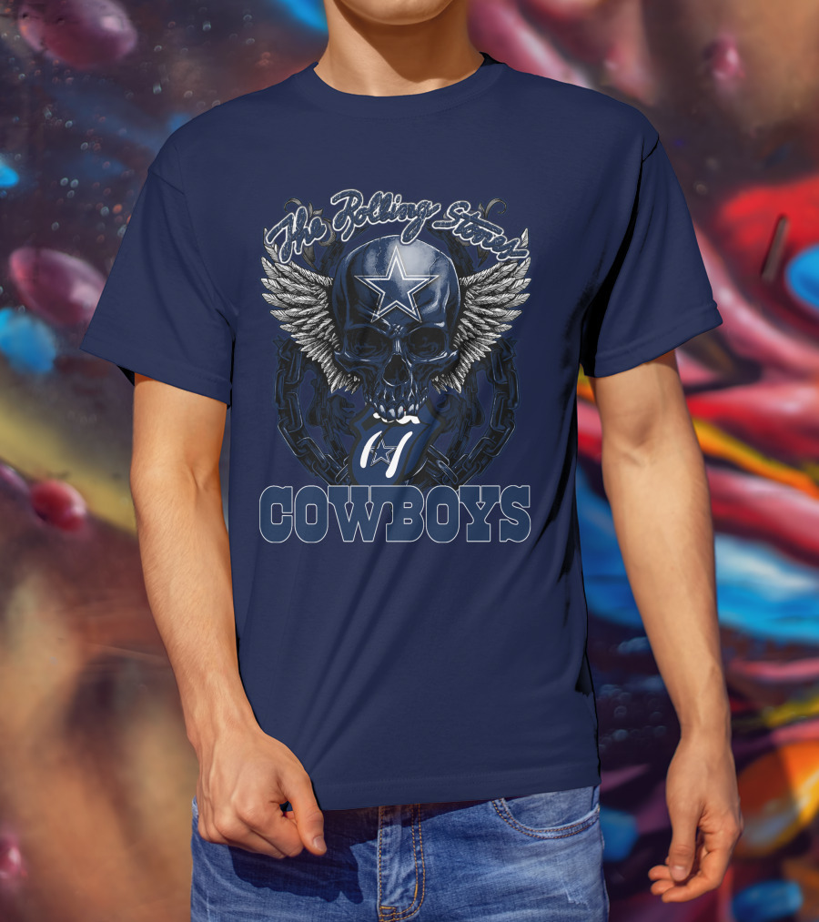 The Rolling Stones Dallas Cowboys Skull And Tongue T-Shirt