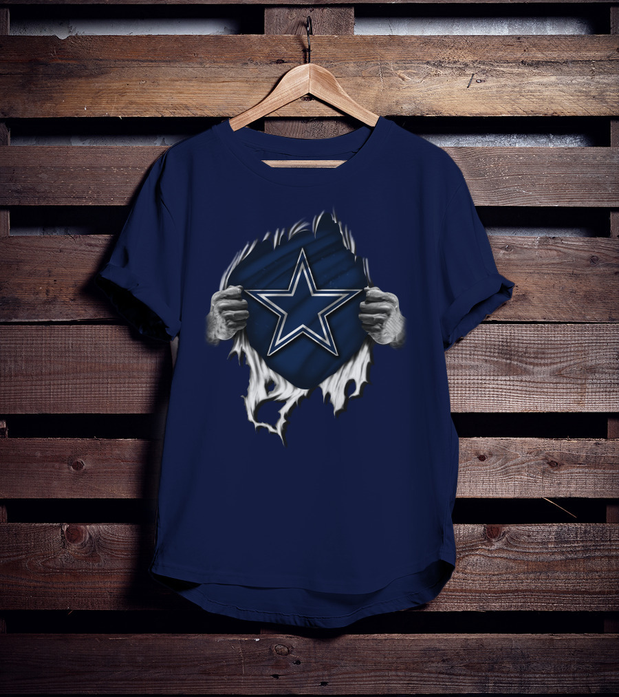 Dallas Cowboys Star Torn Rip Reveal T-Shirt