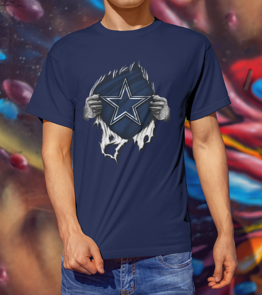 Dallas Cowboys Star Torn Rip Reveal T-Shirt