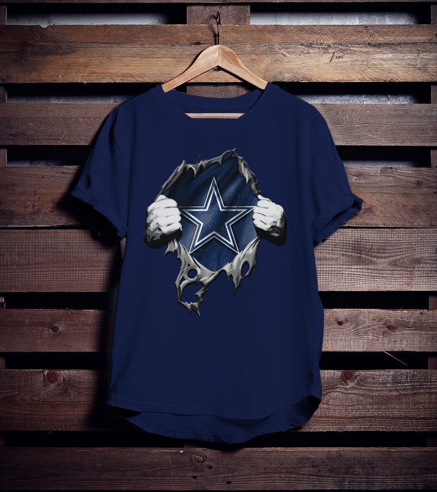 Torn DALLAS COWBOYS Star Logo Reveal T-Shirt
