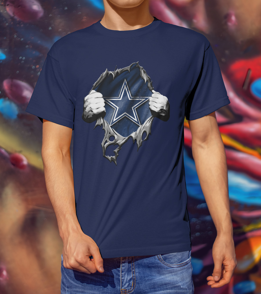 Torn DALLAS COWBOYS Star Logo Reveal T-Shirt