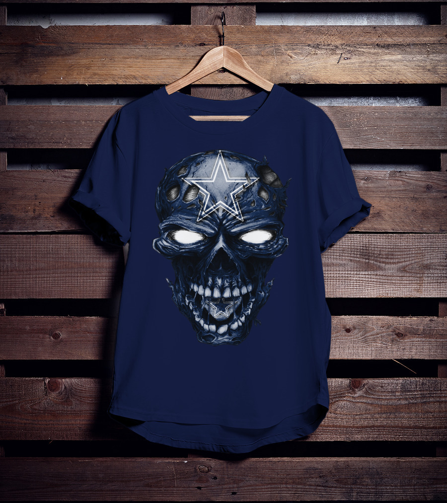 Skull Dallas Cowboys Star Icon NFL Football Fan Gear T-Shirt