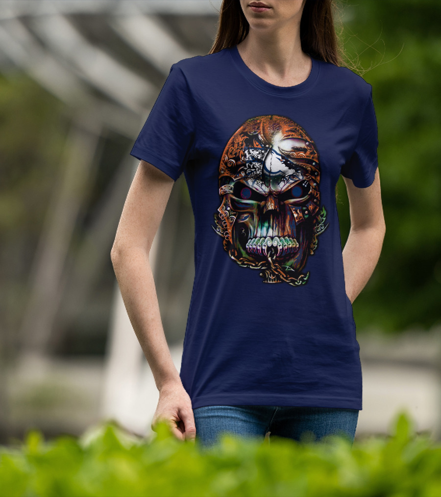 Denver Broncos 53 Skull Art T-Shirt